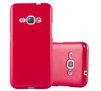 Cadorabo Housse pour Samsung Galaxy J1 2015 Housse en TPU rouge Etui Case Cover