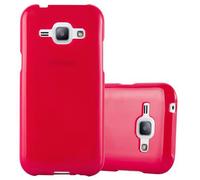 Cadorabo Housse pour Samsung Galaxy J1 2015 Housse en TPU rouge Etui Case Cover
