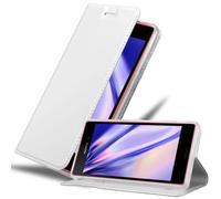 Cadorabo Housse pour Sony Xperia M4 AQUA Housse de protection en argent Cover Etui Book Case Booklet