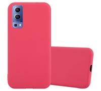 Cadorabo Housse pour Vivo Y52 5G / Y72 5G Housse en rouge Housse téléphone portable TPU silicone Etui Case Cover