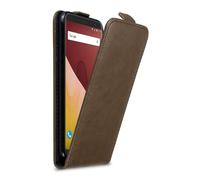 Cadorabo Housse pour WIKO VIEW PRIME Housse de protection en brun Flip Etui Housse de téléphone portable Case Cover