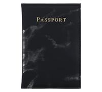cadorabo Pochette pour Passeport et Carte d'identité en Similicuir Marbre Noir - Set de 2 Pochettes pour Un Passeport et Une Carte dans Un Design Tendance
