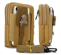 cadorabo Sac Tactique pour téléphone Portable en Marron -Sac Molle-EDC Compatible avec Apple iPhone XR avec bandoulière - Sac Militaire de Ceinture Max. 6.7 Pouces Sac de Hanche