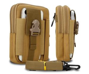 cadorabo Sac Tactique pour téléphone Portable en Marron -Sac Molle-EDC Compatible avec Apple iPhone XR avec bandoulière - Sac Militaire de Ceinture Max. 6.7 Pouces Sac de Hanche