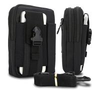 cadorabo Sac Tactique pour téléphone Portable en Noir -Sac Molle-EDC Compatible avec Blackview BV 6200 Pro avec bandoulière - Sac Militaire de Ceinture Max. 6.7 Pouces Sac de Hanche