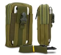 cadorabo Sac Tactique pour téléphone Portable en Vert -Sac Molle-EDC Compatible avec Blackview BV 6200 Pro avec bandoulière - Sac Militaire de Ceinture Max. 6.7 Pouces Sac de Hanche