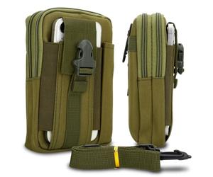 cadorabo Sac Tactique pour téléphone Portable en Vert -Sac Molle-EDC Compatible avec Blackview BV 6200 Pro avec bandoulière - Sac Militaire de Ceinture Max. 6.7 Pouces Sac de Hanche