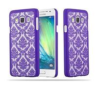 cadorabo Samsung Galaxy A3 2015 (5) Coque Plastique Dur Mandala en Violets Transparent - Housse de Protection Rigide Ultra Mince - Etui Hard Case Cover Ultra Slim Fine Bumper