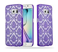 cadorabo Samsung Galaxy S6 Edge Coque Plastique Dur Mandala en Violets Transparent - Housse de Protection Rigide Ultra Mince - Etui Hard Case Cover Ultra Slim Fine Bumper