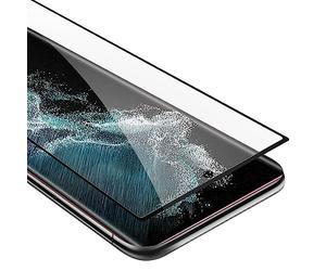 cadorabo Verre Trempé couverture complète compatible avec Samsung Galaxy S22 ULTRA en TRANSPARENT avec NOIR - Verre de protection d'écran trempé (Tempered) en dureté 9H avec 3D touch
