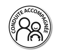 Cadox - Disque Conduite Accompagnée - Sticker Adhésif Vinyle - Jeunes conducteurs - Résistant aux UV, aux intempéries et aux lavages - Diamètre 15 cm - Conforme à la réglementation