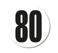 Cadox - Disque limitation de vitesse 80 km/h - Adhésif prédécoupé - Pour véhicules de plus de 3,5 T - Résistant aux UV, aux intempéries et aux lavages - Diamètre 15 cm - Conforme à la réglementation