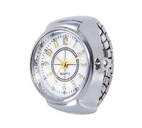 Cadran Montre à Quartz Analogique Créatif Cool Anneau Montre Doigt Quartz Élastique Montre Homme Cool Numérique Montres, Argenté., taille unique