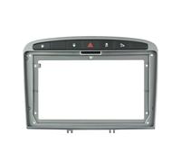 Cadre 2 Din 9 Pouces pour Peugeot 308 408 2008-2016 sans DVD, Adaptateur Fixation Audio Garniture Tableau Bord Façade D'autoradio Double(Argent)