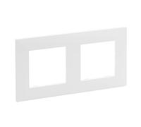Cadre 2 éléments Legrand 864172 série Niloe Step Blanc mat