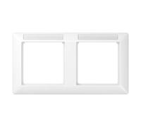 Cadre, 2x horizontal. fenêtre embuée - Cadre 2 groupes blanc AS 5820 BF INA WW