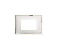 cadre 3 modules Classia Legrand - blanc avec or