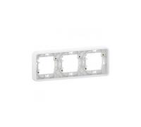Cadre 3 postes horizontale IP55 IK07 - Encastré - Blanc- Mureva Styl