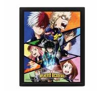 Pyramid International - Cadre lenticulaire 3D - Vrai Effet de Mouvement et de Profondeur - My Hero Academia - Team - Idée Cadeau Anniversaire - 25.5x20.5 - Licence Officielle