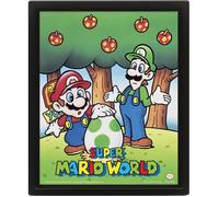 Cadre 3D lenticulaire - Pyramid - Super Mario - Mario et Luigi - Vert/Rouge/Bleu - 20,5x25,5 cm
