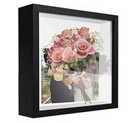 Cadre 3D Profond 32x32 cm Cadre Photo Vitrine Boîte en Bois | Cadre d'Objet Carrée, Pour Médailles, Pour Billets, Pour Fleurs, Pour Souvenirs, Pour Diamond Painting