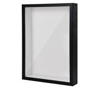 Cadre 3D Profond A4, 22,7 x 31,4cm Cadre Profondeur, Cadre Photo 3D à Remplir, Cadre de Boîte D'Ombre, Cadre D'Objet en Bois, Cadre Vitrine Profond pour Fleurs Médailles Souvenirs Photos (Noir 3CM)