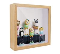Cadre 3d Profond avec Vitre(22.5x22.5 X6.5cm),3d Shsdow Box Cadre Photo BoîTe Profonde en Bois BoîTe D'Affichage Profonde CarréE pour MéDaille, Fleur, PréSentoir D'Artisanat