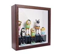 Cadre 3d Profond avec Vitre(22.5x22.5 X6.5cm),3d Shsdow Box Cadre Photo BoîTe Profonde en Bois BoîTe D'Affichage Profonde CarréE pour MéDaille, Fleur, PréSentoir D'Artisanat