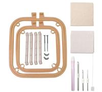Cadre À Broder Double Face - Kit De Broderie 50 Cm | Support De Point De Réglable En ABS Et Métal | Avec Toile En Coton Et Lin Pour Débutants Et Professionnels