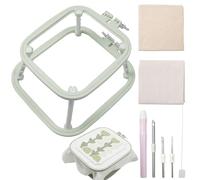Cadre À Broder Double Face - Kit De Broderie 50 Cm | Support De Point De Réglable En ABS Et Métal | Avec Toile En Coton Et Lin Pour Débutants Et Professionnels