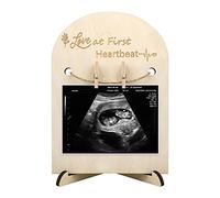 Cadre à échographie en bois pour annonce de grossesse - Cadeau pour future maman - Accessoire photo média - Taille S - 12,7 x 17,8 cm