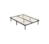 Cadre à lattes + pieds pour matelas 140 x 190 cm - 13 lattes Noir