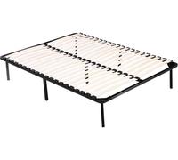 Habitat et Jardin Cadre à lattes + pieds 140 x 190 cm – 20 lattes Noir