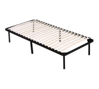 Habitat et Jardin Cadre à lattes avec pieds pour matelas 90 x 190 cm – 20 lattes – Noir