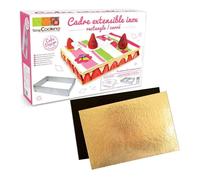 Cadre à pâtisserie extensible rectangle + 5 supports à gâteau