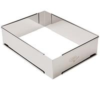 Cadre à pâtisserie extensible - LARES - Rectangle - Inox - Longueur 32 à 46 cm - Hauteur 7.5 cm