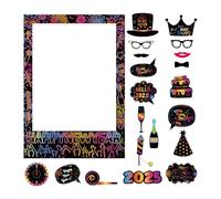 Cadre à selfie, accessoires de photomaton du Nouvel An | Cadre de cabine photo portable pour 2025,Accessoires pour selfie, accessoires pour photos de Noël, grand cadre pour selfie de l'année pour les