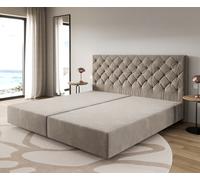 Cadre-à-sommier-tapissier Dream-Great microfibre beige 200x200 cm