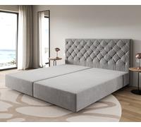 Cadre-à-sommier-tapissier Dream-Great microfibre gris 200x200 cm