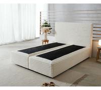 Cadre-à-sommier-tapissier Dream-Well Velours côtelé beige 140x200 cm