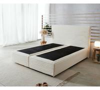 Cadre-à-sommier-tapissier Dream-Well Velours côtelé beige 160x200 cm