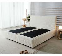 Cadre-à-sommier-tapissier Dream-Well Velours côtelé Beige 180x200 cm