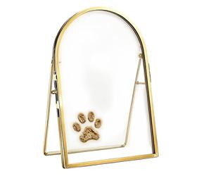 Cadre À Souvenirs Empreinte De Main Structure en Métal Doré, Stable, avec | Cadre Photo Pour Empreinte Patte Et Pied Pour Bureau Chambre À Coucher Table De Chevet Chat Chien