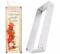 Cadre à tarte rectangulaire extensible en inox 22/42 cm Gris