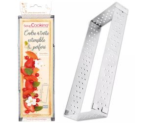 Cadre à tarte extensible et perforée 22/42 cm inox ScrapCooking