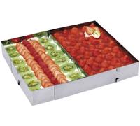 Cadre à tarte, moule à tarte, rectangulaire, réglable 27,5-52,5 cm de longueur