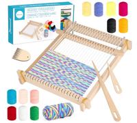 Cadre à tisser en bois de qualité supérieure pour enfants à partir de 6 ans, 24 x 28 cm, kit de métier à tisser en bois de qualité supérieure pour étudiants et débutants, contient assez de fil pour