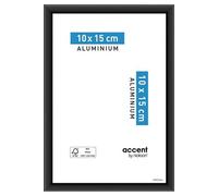 Cadre photo aluminium noir Accent l.10 x H.15 cm