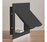 Cadre Alu Et Panneau Acier Zingué Peinturable Pour Mur/Plafond, Porte D'accès Magnétique Pour Plaques De Plâtre, Cliquez Pour Ouvrir Cloison Sèche Aimant Trappe De Visite Avec Vis(Black,45x60cm)