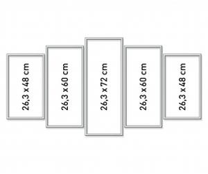 Cadre alu Polyptyque 5 parties argenté